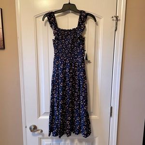 As U Wish, Navy dress with flowers, Medium